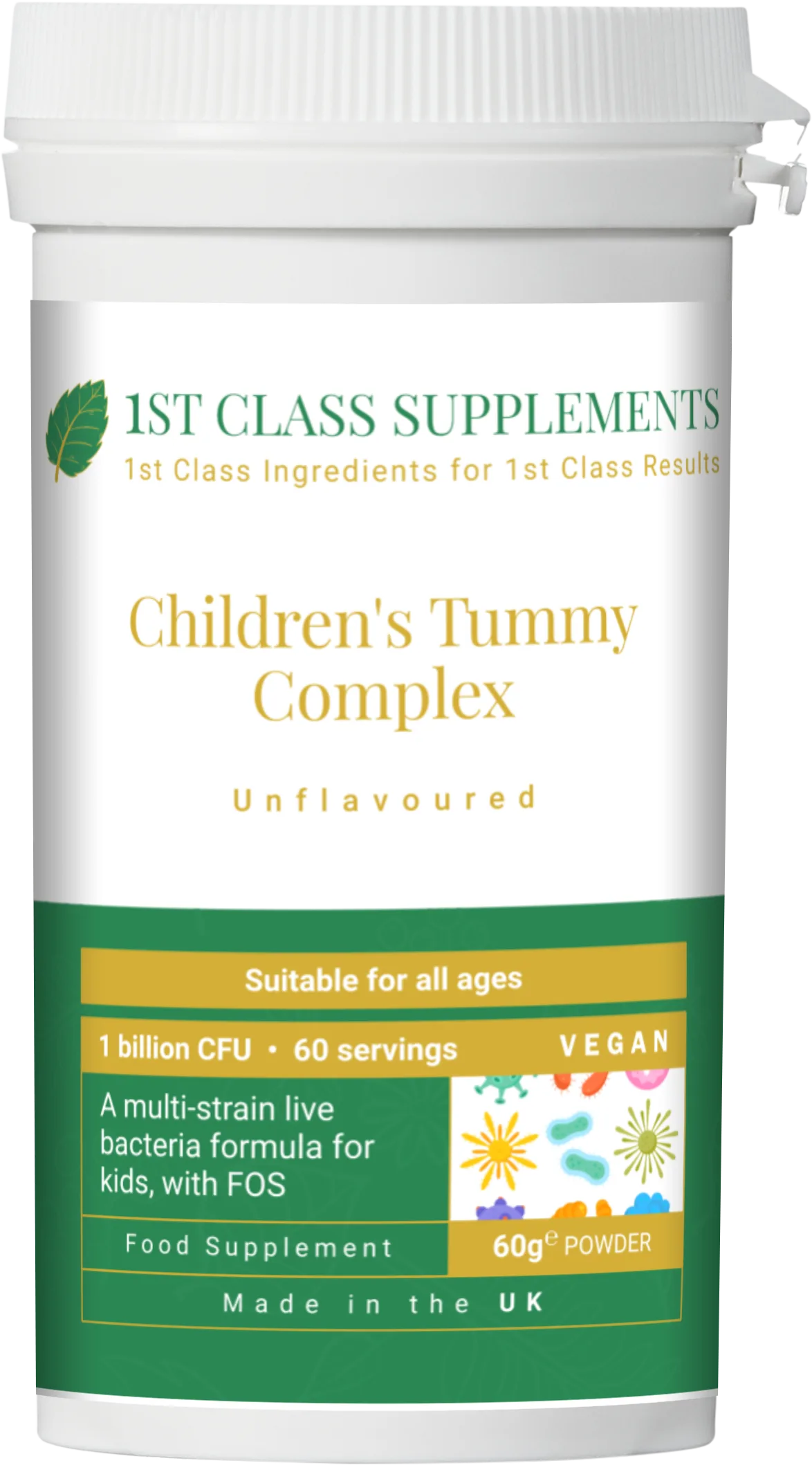 Children's Tummy Complex vitamins and health supplement product by 1st Class Supplements