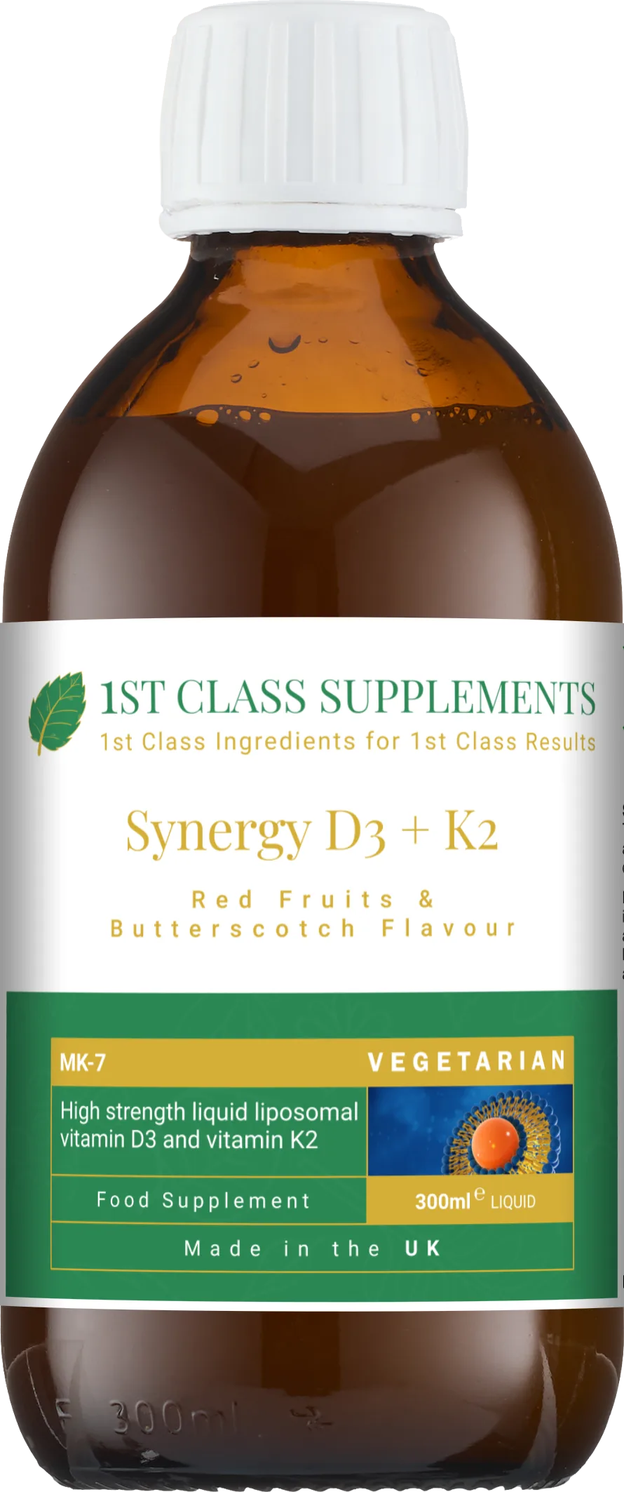 Synergy D3 + K2 vitamins and health supplement product by 1st Class Supplements