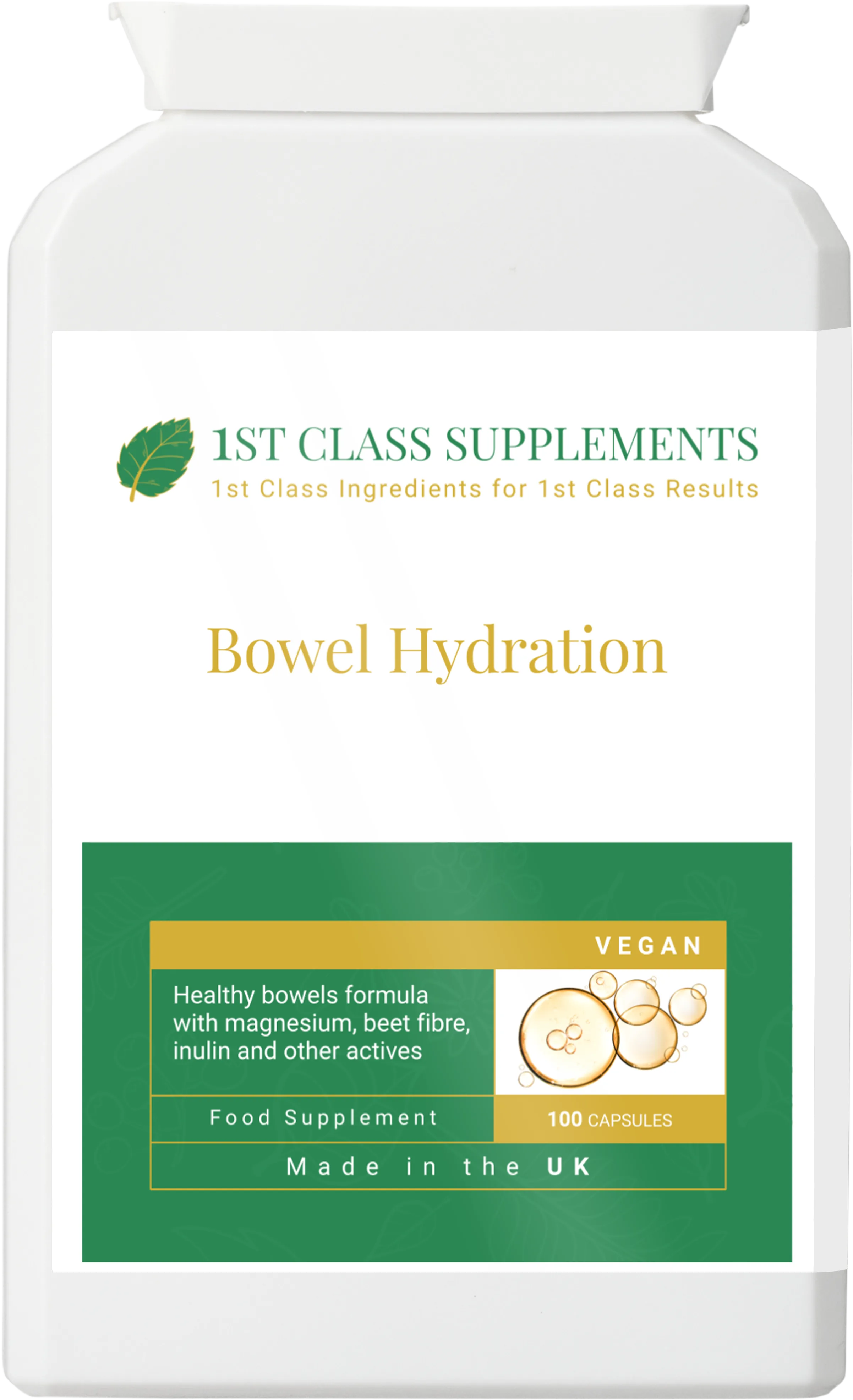 Bowel Hydration sports nutrition supplement product by 1st Class Supplements